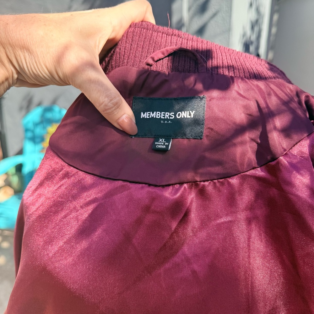 Members Only Burgundy Bomber Jacket - Picture 12 of 16
